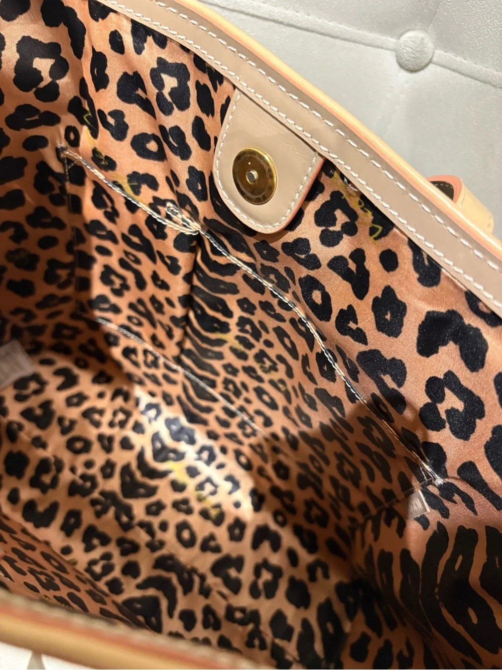Victor Hugo Italian Leather Brown Monogram Tote Bag in Tan Trim